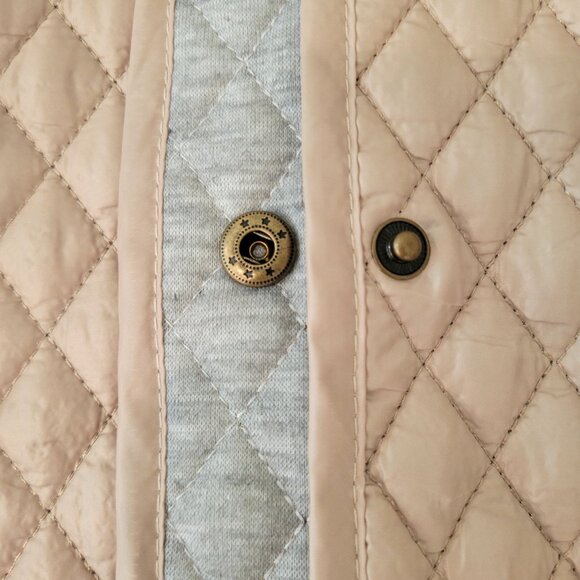 Jade & Ivory Quilted Lightweight Jacket | Nude Blush Snap Front Coat- NWT! - Picture 7 of 11